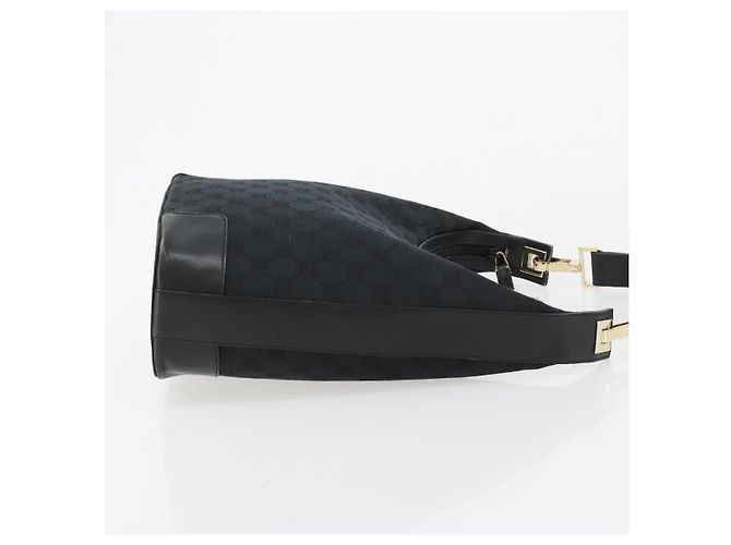 Borsa a Spalla GUCCI GG Canvas Nera Oro Auth 183032 Nero D'oro - vista 3