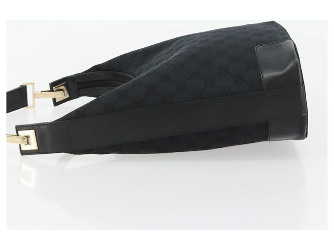 Borsa a Spalla GUCCI GG Canvas Nera Oro Auth 183032 Nero D'oro - vista 4