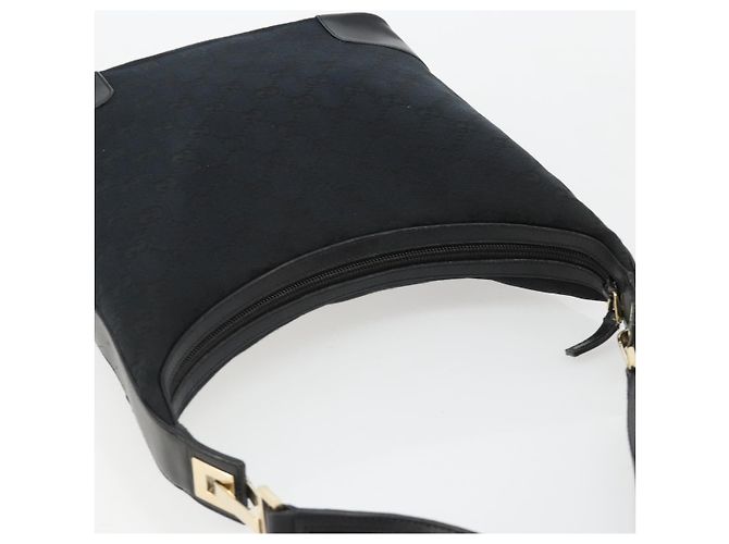 Borsa a Spalla GUCCI GG Canvas Nera Oro Auth 183032 Nero D'oro - vista 6