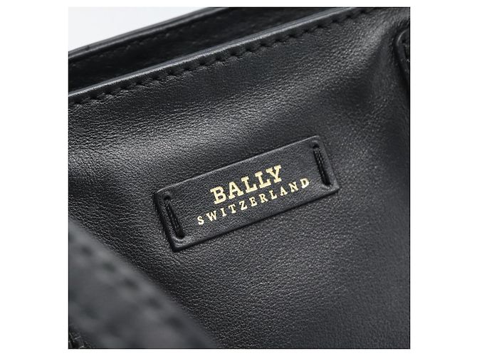 Borsa BALLY in pelle nera e oro Auth 184506 Nero D'oro - vista 17
