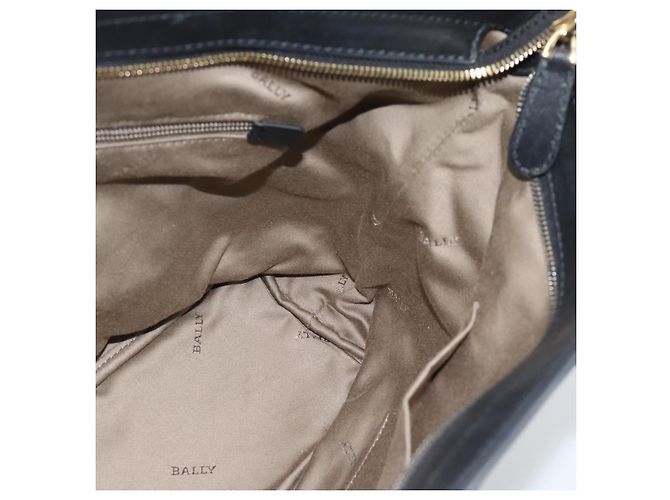 Borsa BALLY in pelle nera e oro Auth 184506 Nero D'oro - vista 19