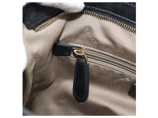 Borsa BALLY in pelle nera e oro Auth 184506 Nero D'oro - vista 21