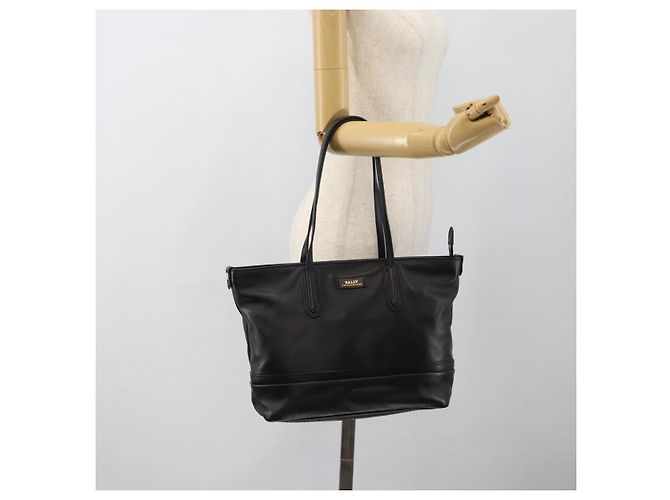 Borsa BALLY in pelle nera e oro Auth 184506 Nero D'oro - vista 23