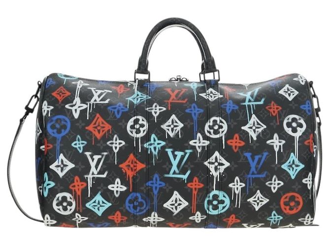 LOUIS VUITTON Eclipse Graffiti Keepall Bandouliere 50 Bag M21384 Auth 181959SM Monogramm - Ansicht 2
