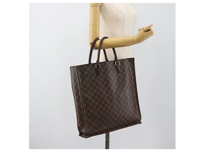 LOUIS VUITTON Damier Ebene Sac Plat Hand Bag N51140 LV Auth 184136 - vista 21