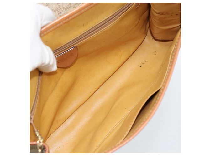Céline Borsa a Spalla CELINE Macadam Canvas PVC Beige Oro Auth 183675 D'oro - vista 11