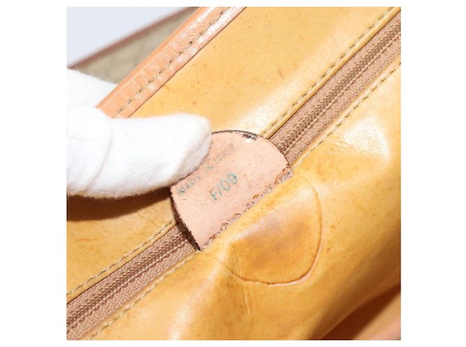 Céline Borsa a Spalla CELINE Macadam Canvas PVC Beige Oro Auth 183675 D'oro - vista 12