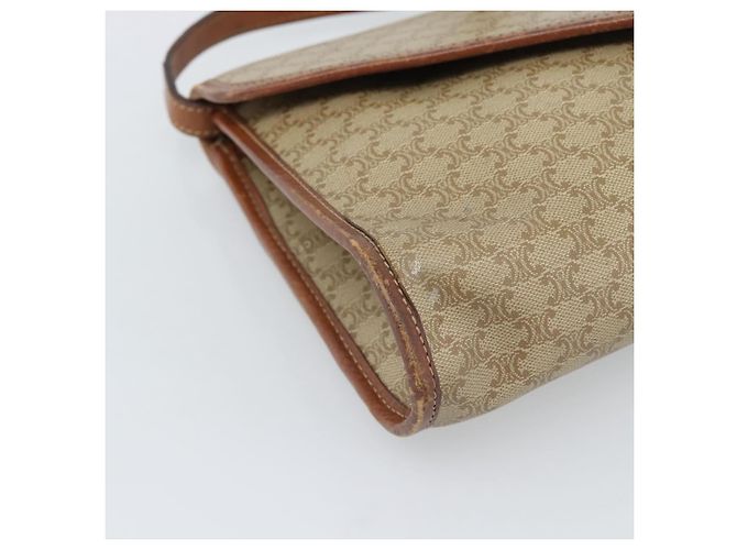 Céline Borsa a Spalla CELINE Macadam Canvas PVC Beige Oro Auth 183675 D'oro - vista 14