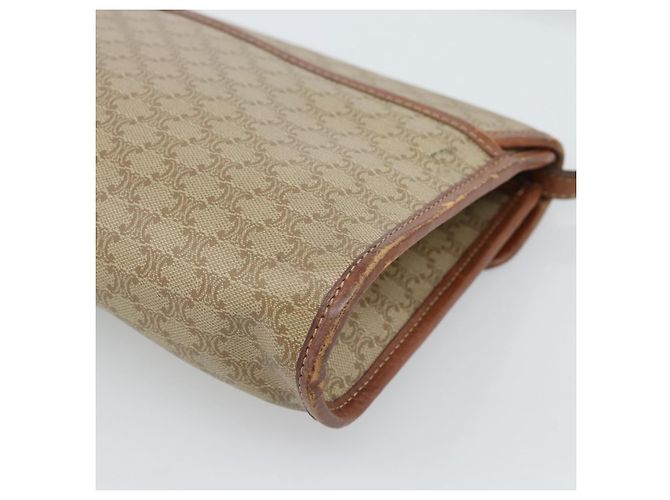 Céline Borsa a Spalla CELINE Macadam Canvas PVC Beige Oro Auth 183675 D'oro - vista 15