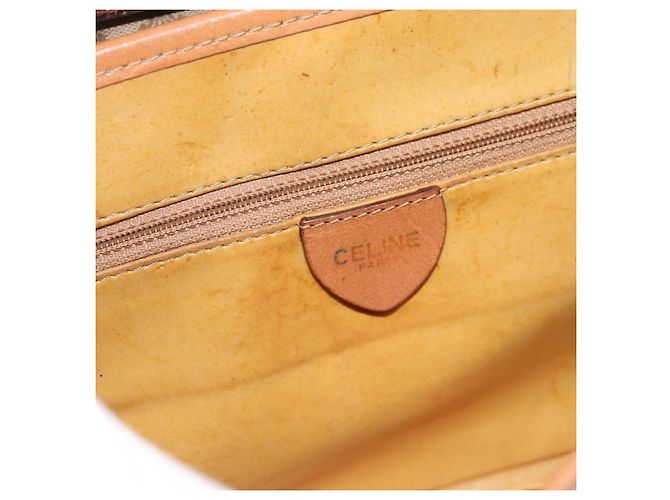 Céline Borsa a Spalla CELINE Macadam Canvas PVC Beige Oro Auth 183675 D'oro - vista 17