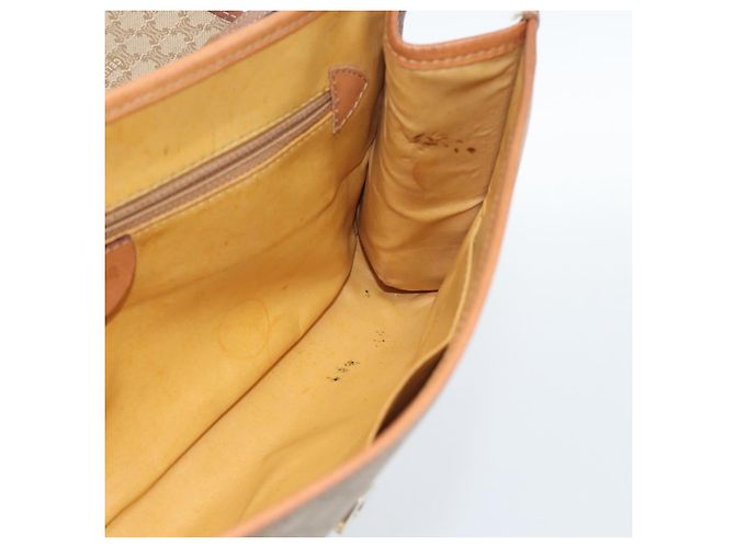 Céline Borsa a Spalla CELINE Macadam Canvas PVC Beige Oro Auth 183675 D'oro - vista 18