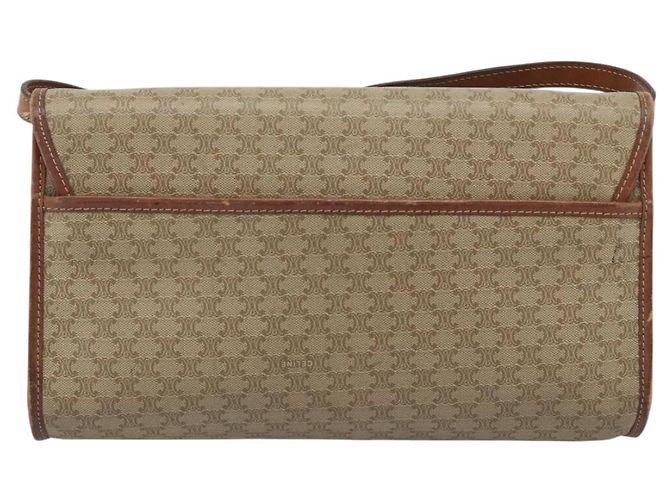 Céline Borsa a Spalla CELINE Macadam Canvas PVC Beige Oro Auth 183675 D'oro - vista 2