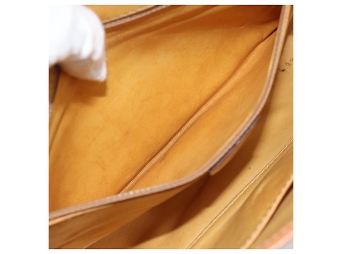 Céline Borsa a Spalla CELINE Macadam Canvas PVC Beige Oro Auth 183675 D'oro - vista 21