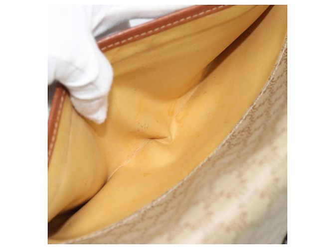 Céline Borsa a Spalla CELINE Macadam Canvas PVC Beige Oro Auth 183675 D'oro - vista 23
