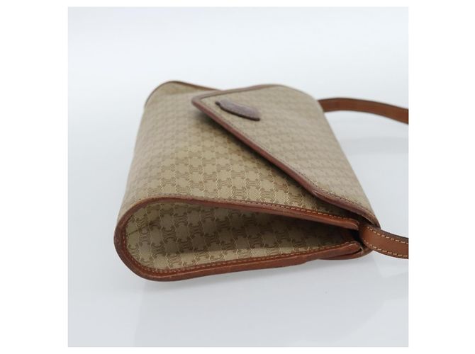 Céline Borsa a Spalla CELINE Macadam Canvas PVC Beige Oro Auth 183675 D'oro - vista 4