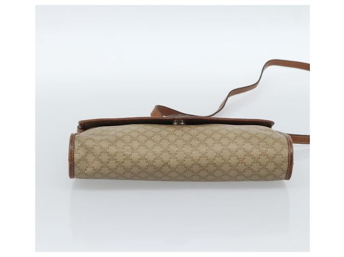 Céline Borsa a Spalla CELINE Macadam Canvas PVC Beige Oro Auth 183675 D'oro - vista 5