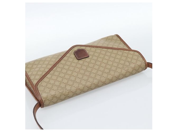 Céline Borsa a Spalla CELINE Macadam Canvas PVC Beige Oro Auth 183675 D'oro - vista 6