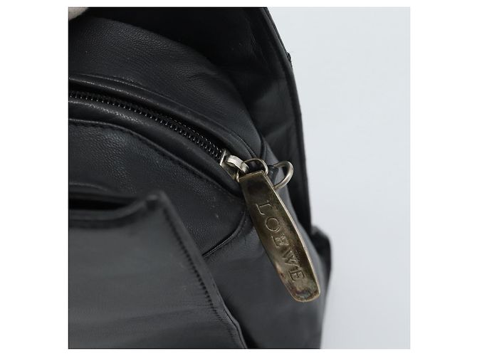 Bolso de mano LOEWE de cuero negro plata Auth ka4565A - vista 10
