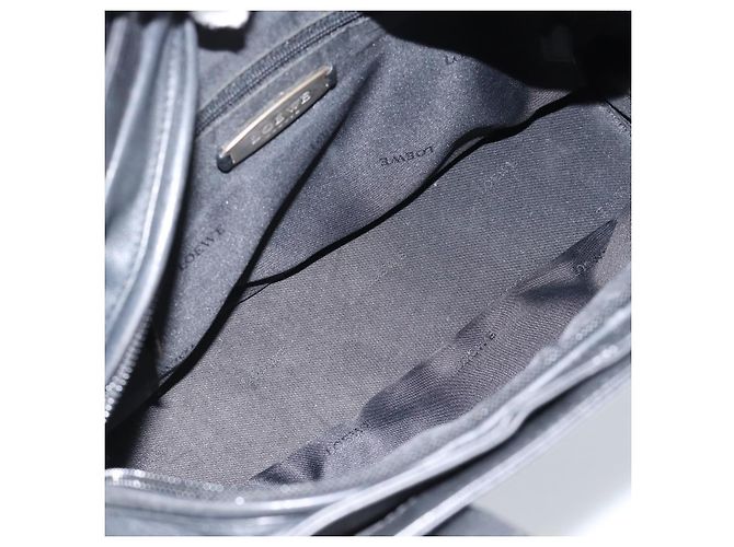 Bolso de mano LOEWE de cuero negro plata Auth ka4565A - vista 11