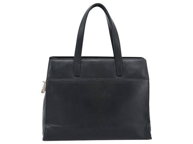 Bolso de mano LOEWE de cuero negro plata Auth ka4565A - vista 13
