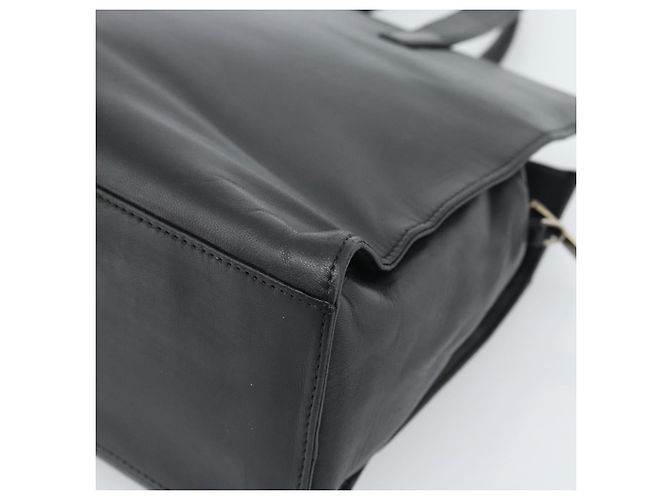 Bolso de mano LOEWE de cuero negro plata Auth ka4565A - vista 15