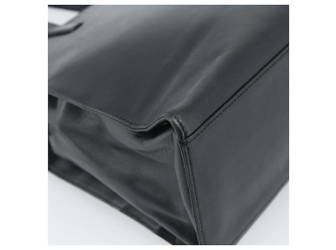 Bolso de mano LOEWE de cuero negro plata Auth ka4565A - vista 16