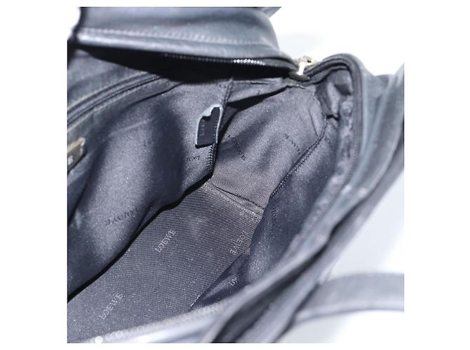 Bolso de mano LOEWE de cuero negro plata Auth ka4565A - vista 18