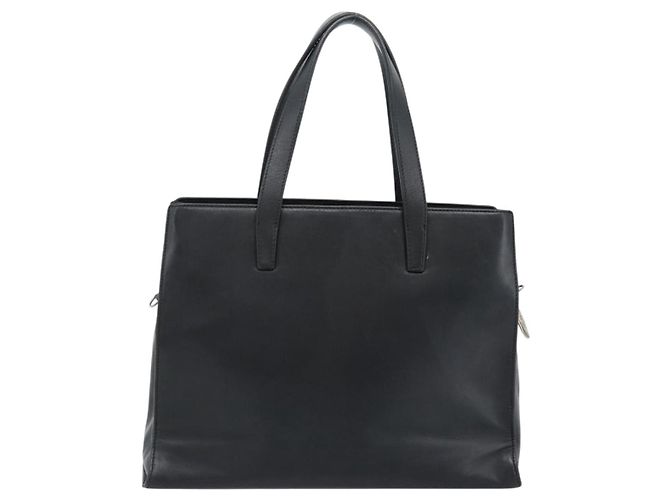 Bolso de mano LOEWE de cuero negro plata Auth ka4565A - vista 2
