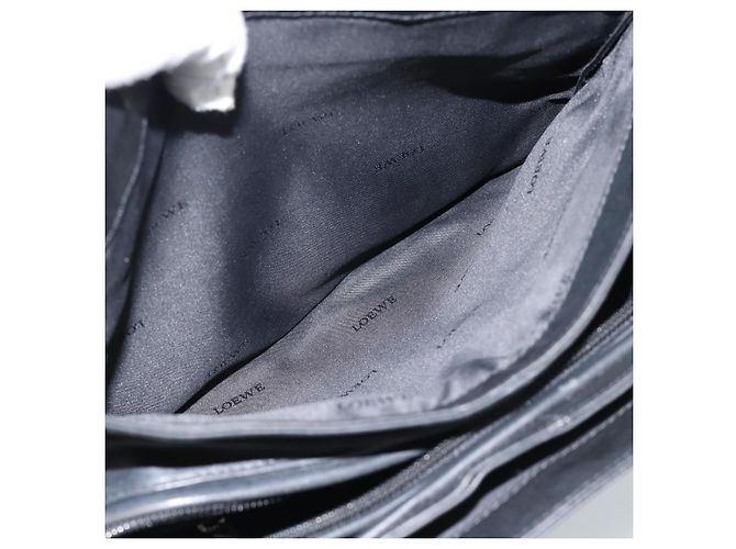 Bolso de mano LOEWE de cuero negro plata Auth ka4565A - vista 22