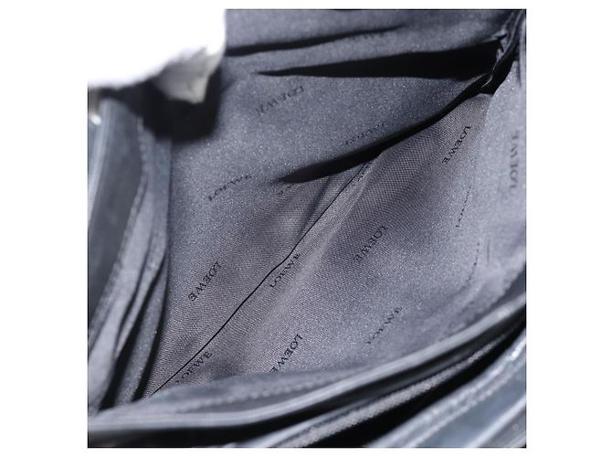 Bolso de mano LOEWE de cuero negro plata Auth ka4565A - vista 23