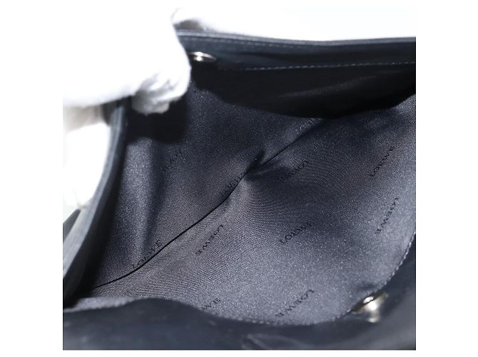 Bolso de mano LOEWE de cuero negro plata Auth ka4565A - vista 24