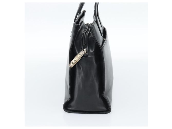 Bolso de mano LOEWE de cuero negro plata Auth ka4565A - vista 3