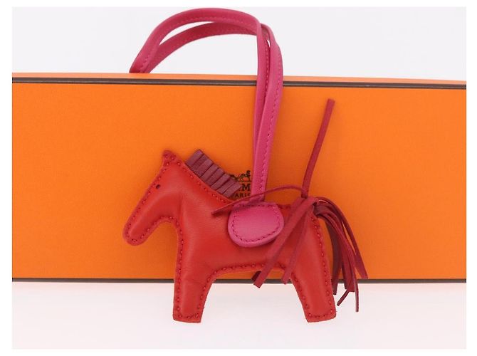 Hermès Charm HERMES Rodeo PM in pelle rosso Auth 184240M - vista 12