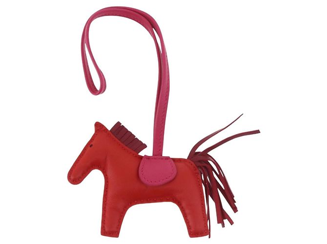 Hermès Charm HERMES Rodeo PM in pelle rosso Auth 184240M - vista 13