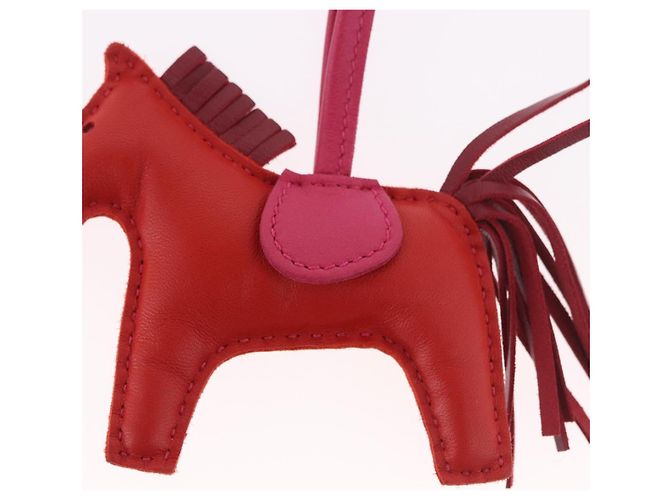 Hermès Charm HERMES Rodeo PM in pelle rosso Auth 184240M - vista 3