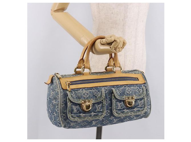 LOUIS VUITTON Borsa Monogram Denim Neo Speedy Blu M95019 LV Auth 184295A - vista 25