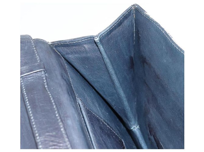 Céline Borsa a tracolla CELINE C Sulky Canvas Navy Gold Auth kk689 D'oro Blu navy - vista 18