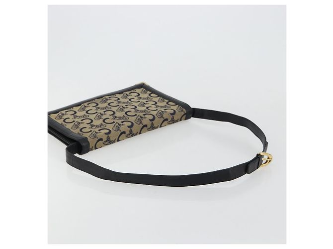 Céline Borsa a tracolla CELINE C Sulky Canvas Navy Gold Auth kk689 D'oro Blu navy - vista 7
