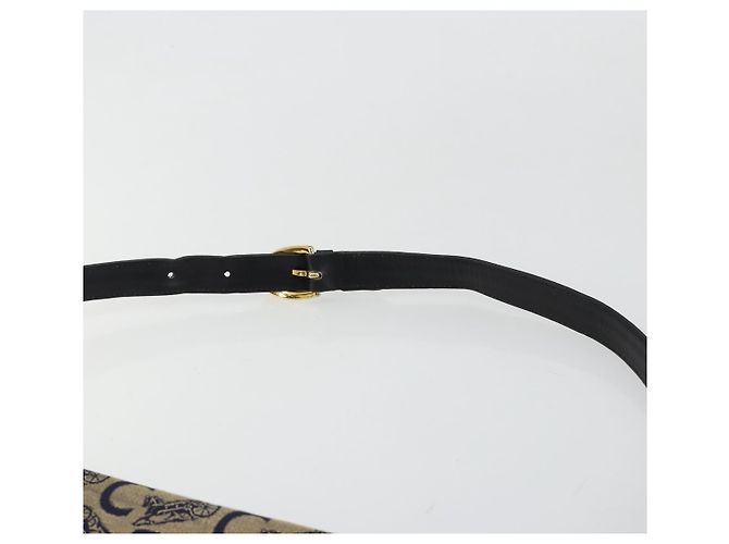 Céline Borsa a tracolla CELINE C Sulky Canvas Navy Gold Auth kk689 D'oro Blu navy - vista 8