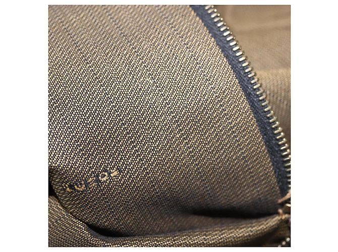 FENDI Zucca Canvas Mamma Baguette Borsa a Spalla Nero Marrone Oro Auth am11782V D'oro - vista 12