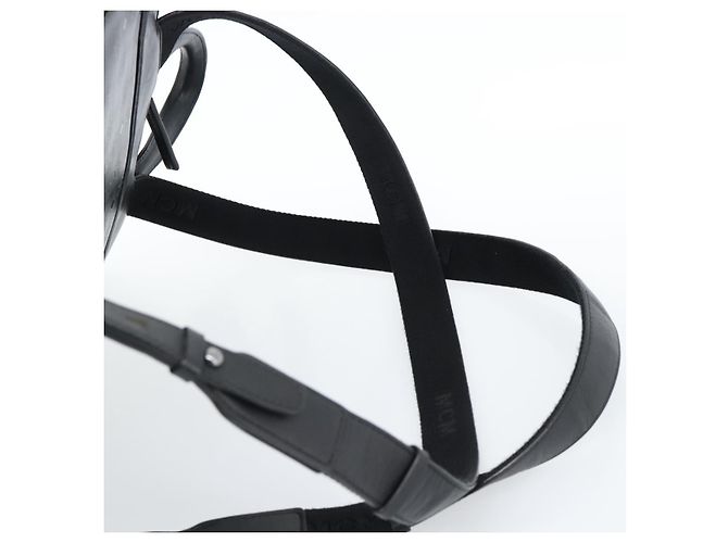 Zaino MCM in pelle nero e argento Auth ka4605A - vista 14