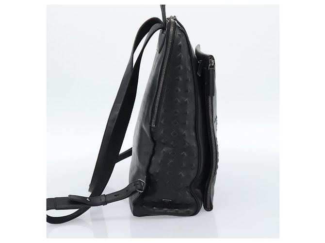 Zaino MCM in pelle nero e argento Auth ka4605A - vista 3