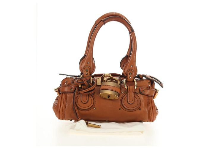 Chloé Borsa Mini Paddington Chloe in pelle marrone argento oro Autentica am11785SAM D'oro - vista 12