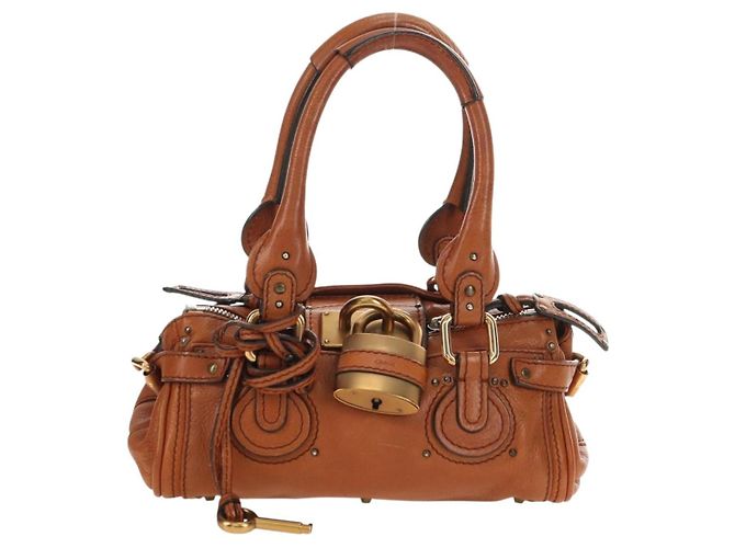 Chloé Borsa Mini Paddington Chloe in pelle marrone argento oro Autentica am11785SAM D'oro - vista 13