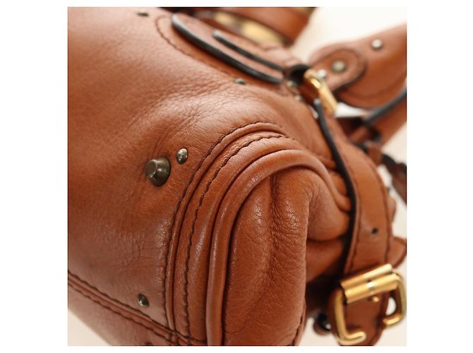 Chloé Borsa Mini Paddington Chloe in pelle marrone argento oro Autentica am11785SAM D'oro - vista 14
