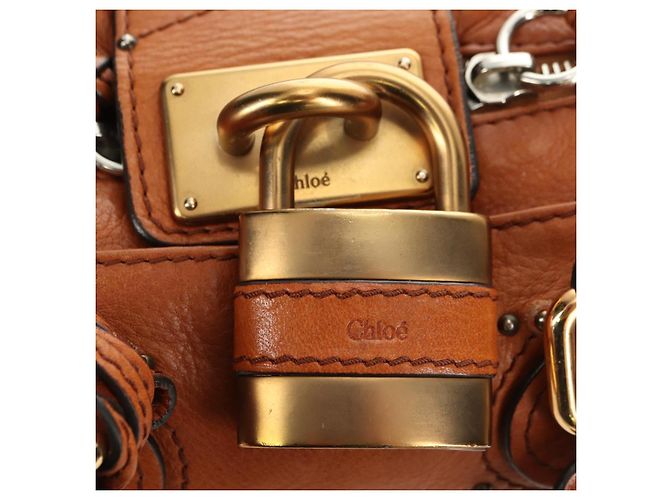 Chloé Borsa Mini Paddington Chloe in pelle marrone argento oro Autentica am11785SAM D'oro - vista 17