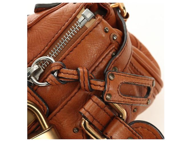 Chloé Borsa Mini Paddington Chloe in pelle marrone argento oro Autentica am11785SAM D'oro - vista 19