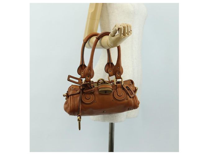 Chloé Borsa Mini Paddington Chloe in pelle marrone argento oro Autentica am11785SAM D'oro - vista 25