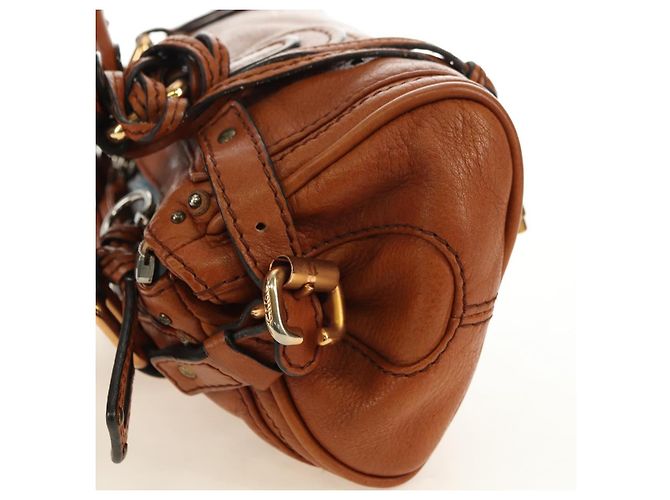 Chloé Borsa Mini Paddington Chloe in pelle marrone argento oro Autentica am11785SAM D'oro - vista 3