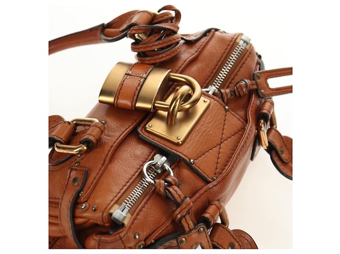 Chloé Borsa Mini Paddington Chloe in pelle marrone argento oro Autentica am11785SAM D'oro - vista 6